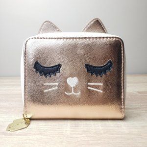 Betsey Johnson Rose Gold Metallic Kitty Wallet